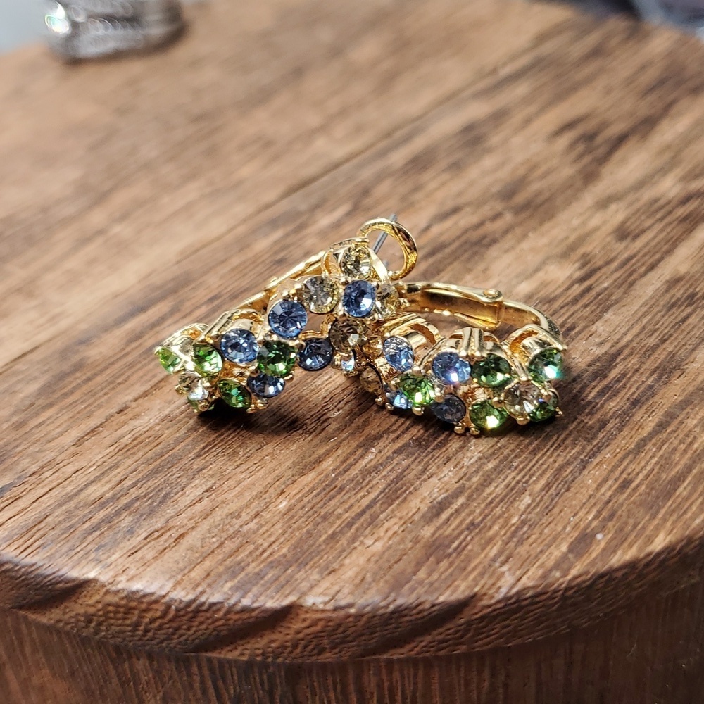 E2124 joan rivers garden‎ crystal earrings collectors dream